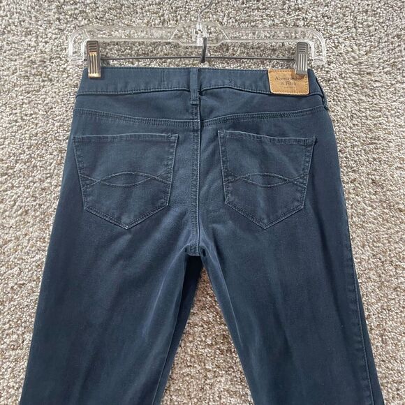 Abercrombie & Fitch Pants Womens 0 Blue Straight Leg Chino Clasiccore Preppy - Picture 8 of 11
